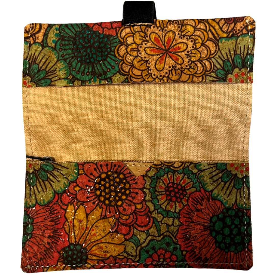 Plain 35g cork tobacco bag with zipper compartment