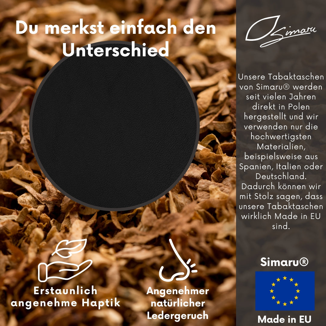 Infografik zu Lederprodukten Made in EU von Simaru #color_schwarz