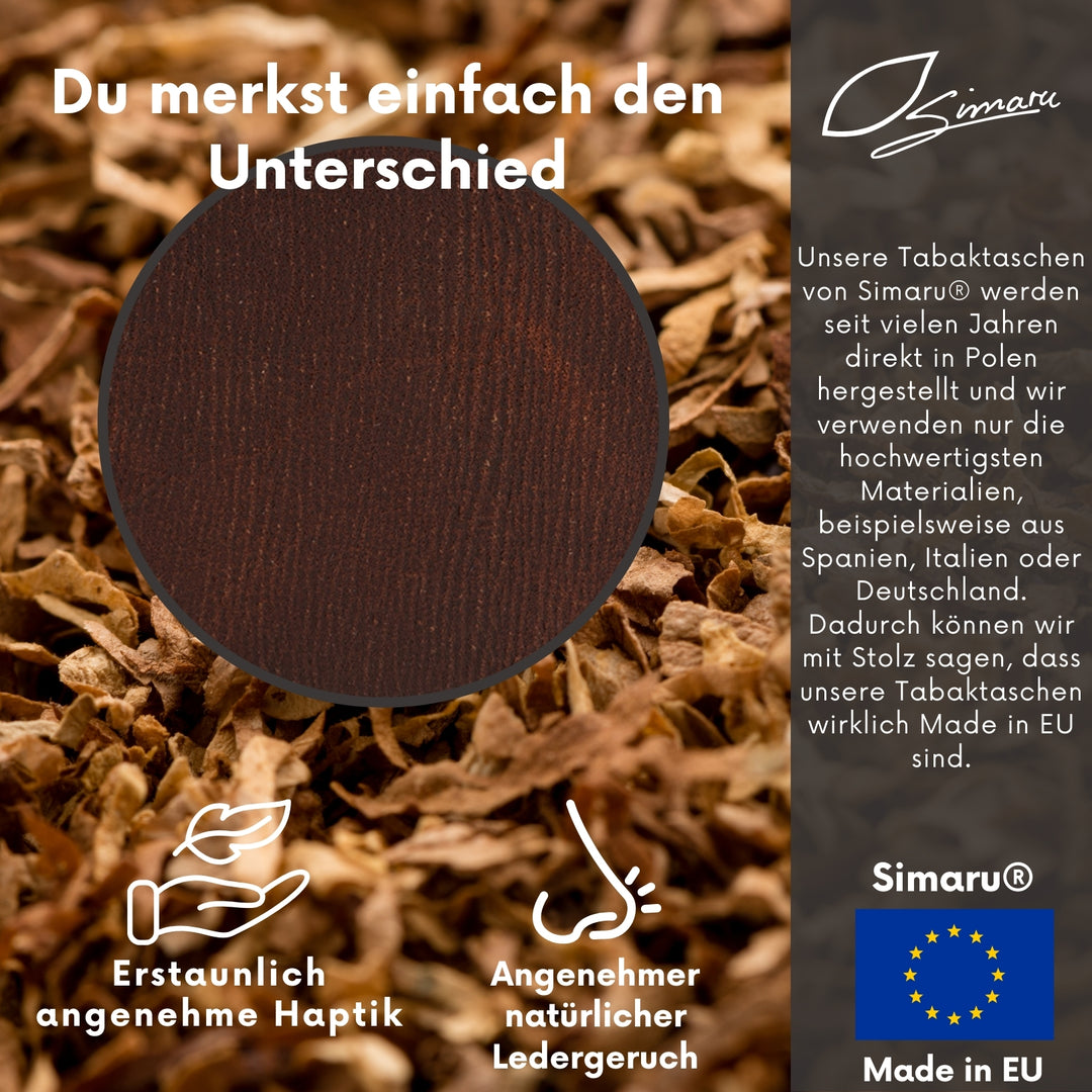 Infografik zu Lederprodukten Made in EU von Simaru#color_cognac