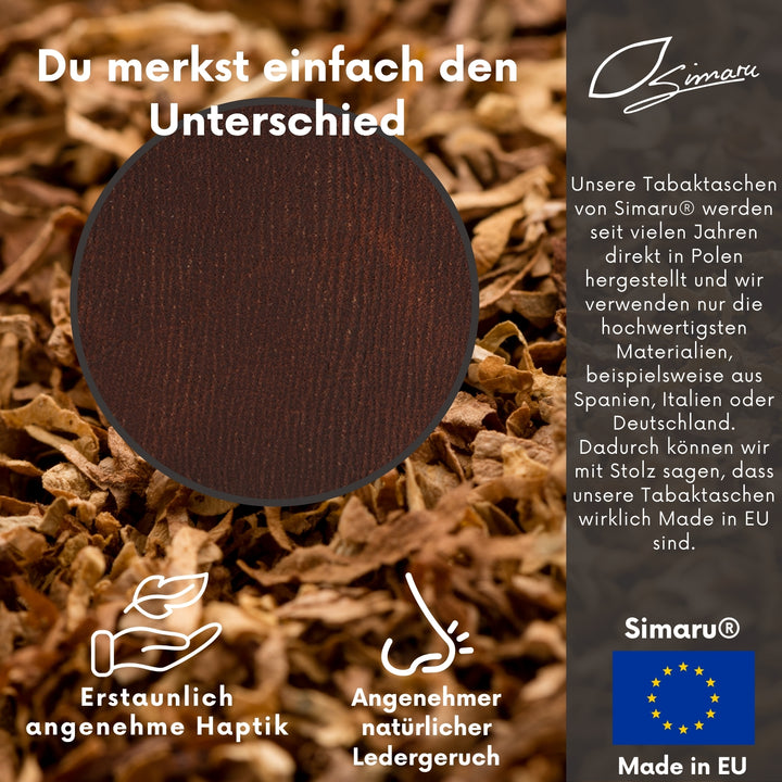 Infografik zu Lederprodukten Made in EU von Simaru#color_cognac