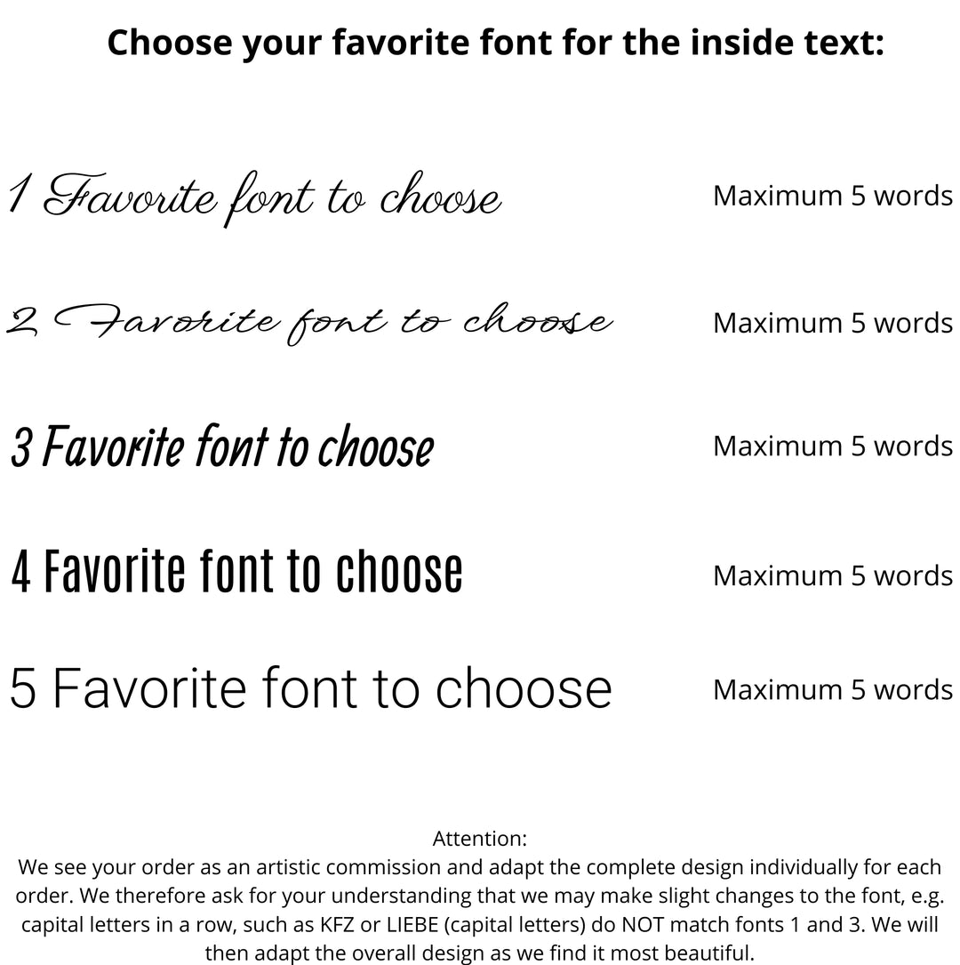 Auswahl Schriftarten für Gravur von Simaru Produkten #color_beige