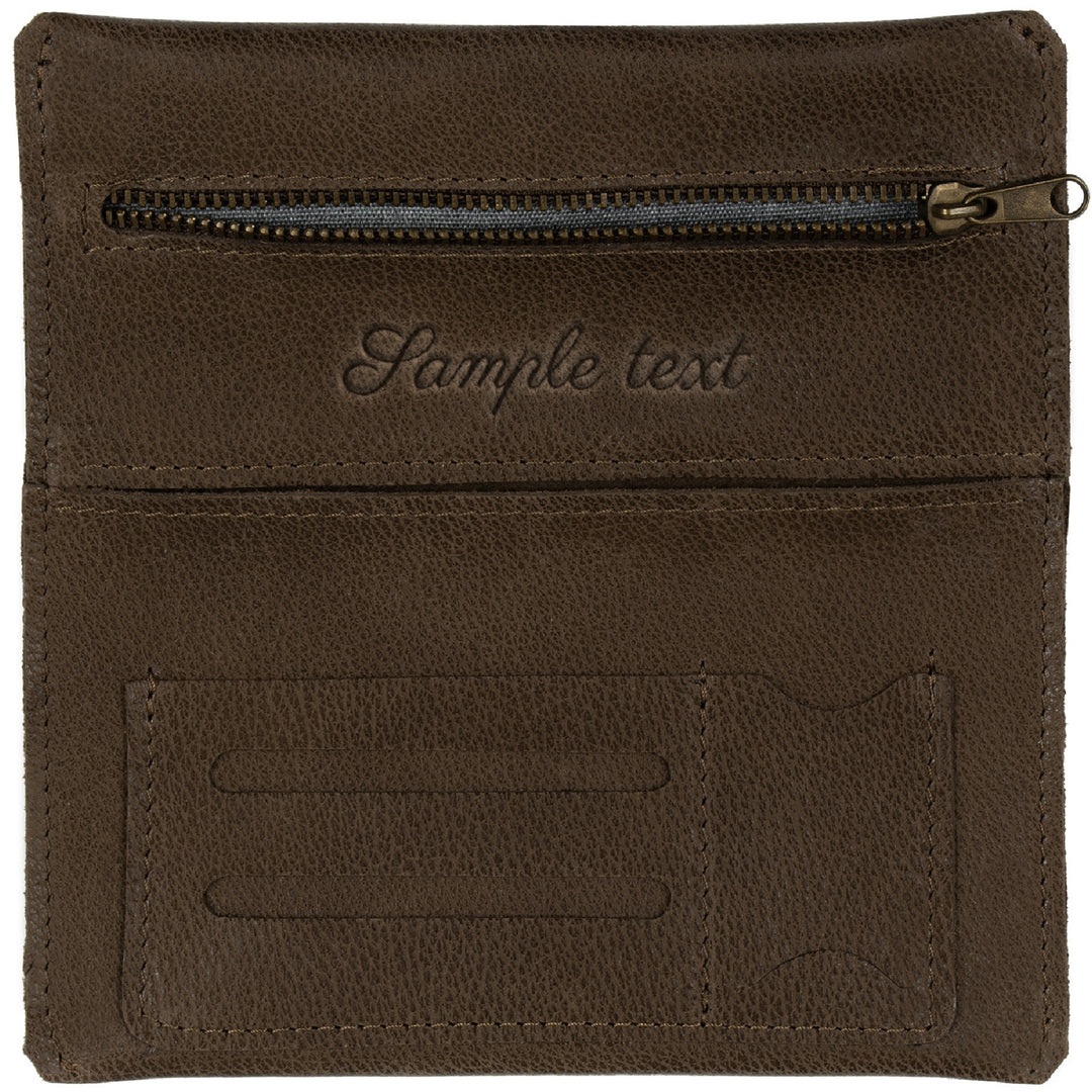 Braune Ledertabaktasche mit Gravur innen #color_braun