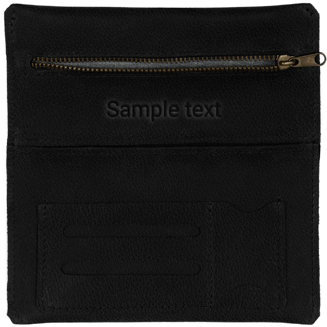 Schwarze Ledertabaktasche mit Gravur innen #color_schwarz