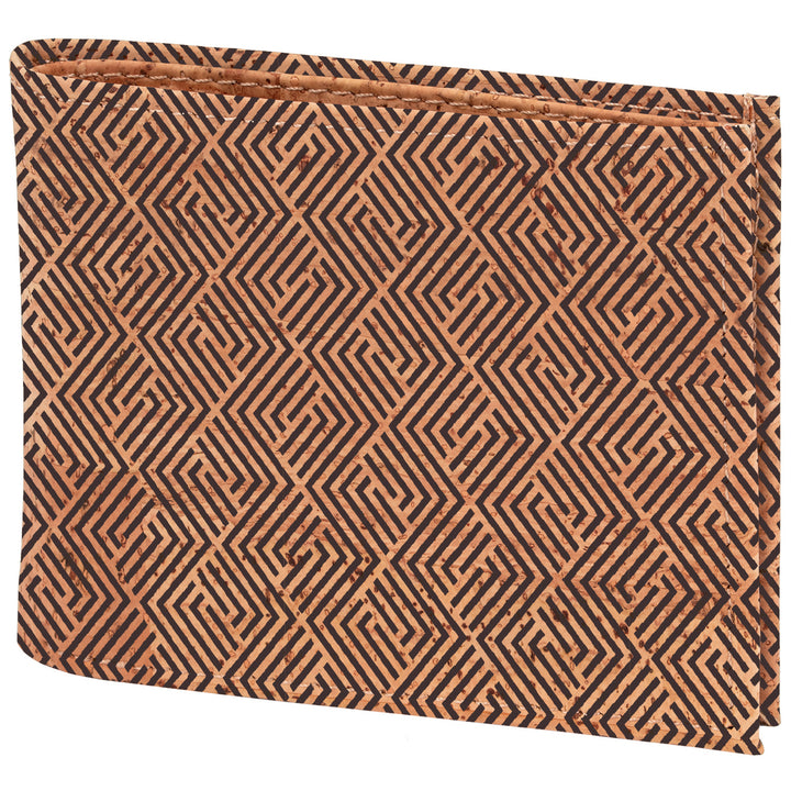 Kork Geldbeutel in der Farbe Beige mit dunklem metrischen Muster #color_vinicunca