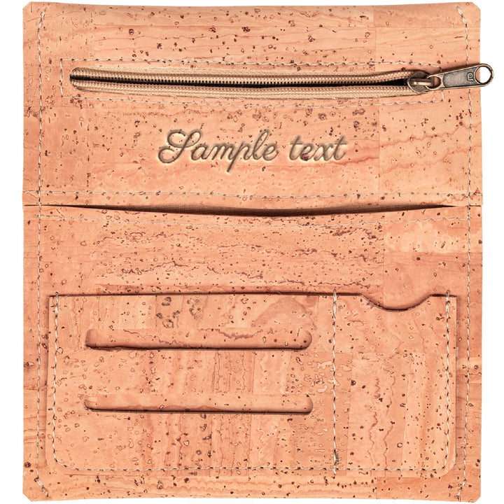 Helle Tabaktasche aus Kork mit Gravur innen und ohne Inhalt #color_beige