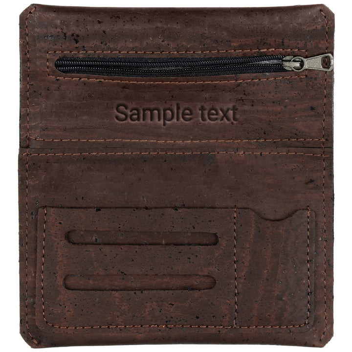 Braune Tabaktasche aus Kork mit Gravur innen und ohne Inhalt #color_braun