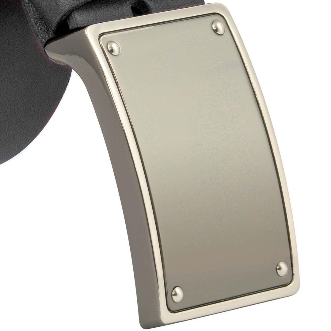 Gürtelschnalle silber matt an Gürtelriemen #color_schwarz