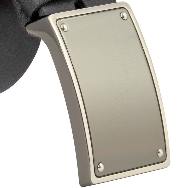 Gürtelschnalle silber matt an Gürtelriemen #color_schwarz