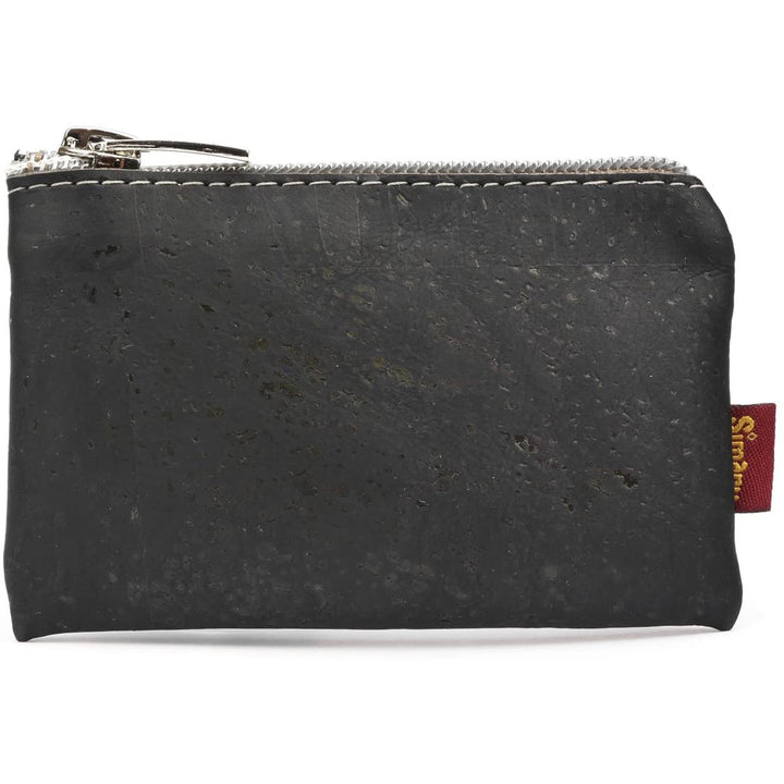 Schwarze Schlüsseltasche aus Kork mit Reißverschluss #color_schwarz