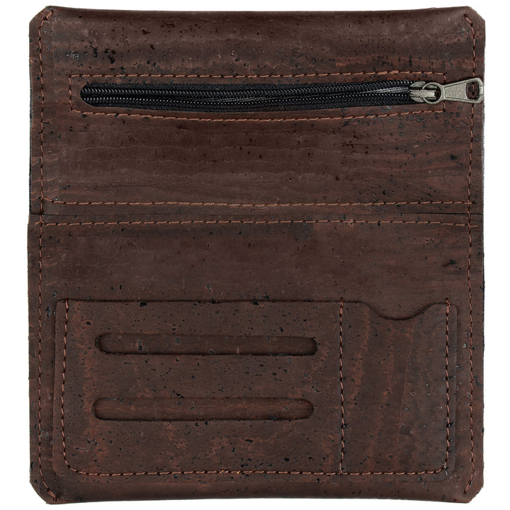 Offene Tabaktasche aus braunem Kork mit Fächern für Tabak, Filter, Paper und Feuerzeug #color_braun