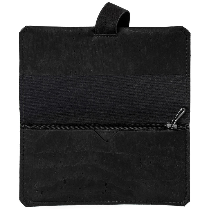 Schwarze Tabaktasche aus Kork geöffnet und ohne Inhalt #color_schwarz