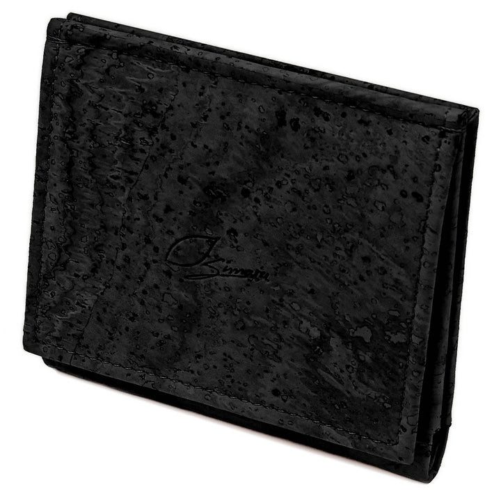 Außenansicht kompakter Geldbeutel aus Kork in der Farbe schwarz #color_schwarz