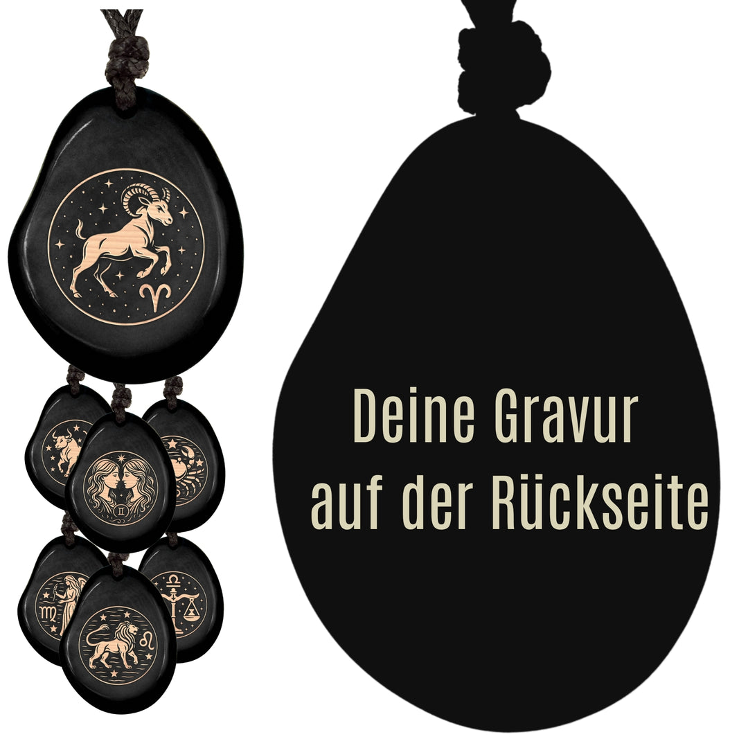 SCHWARZ-Sternzeichen Amulett-Model Parent
