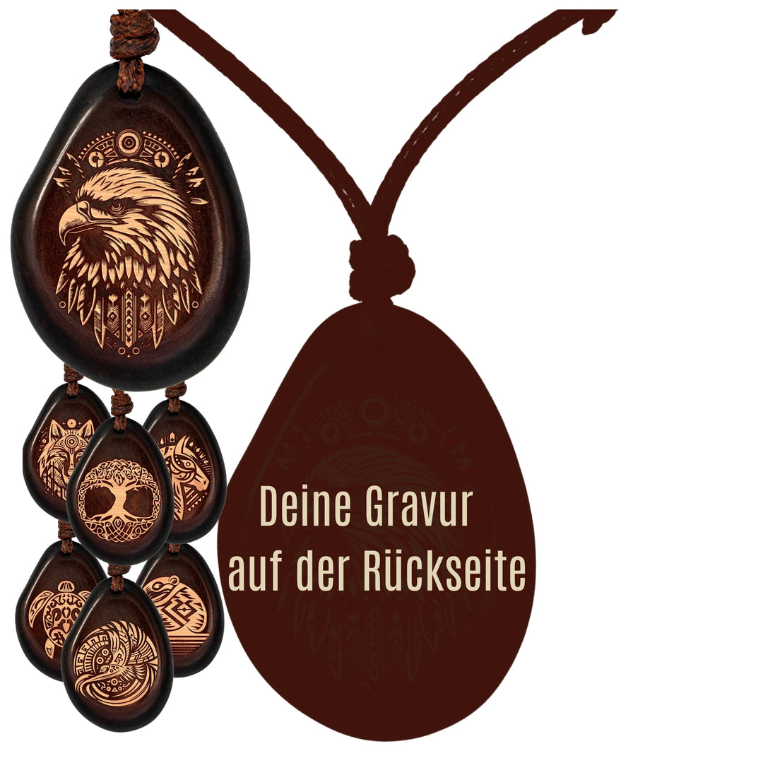 Kette aus Taguanuss-Anhänger (Braun)
