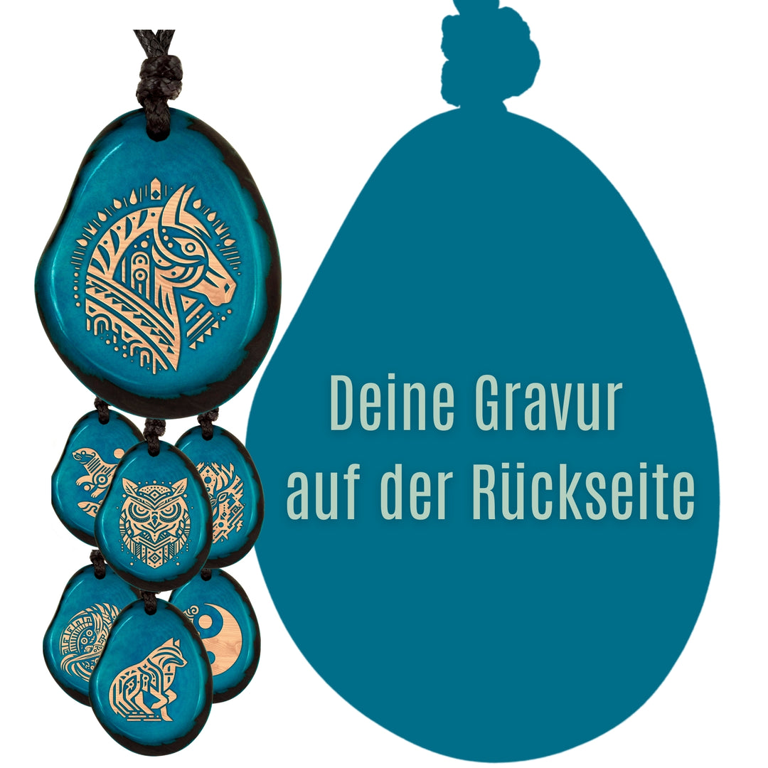 TÜRKISE Kette aus Taguanuss