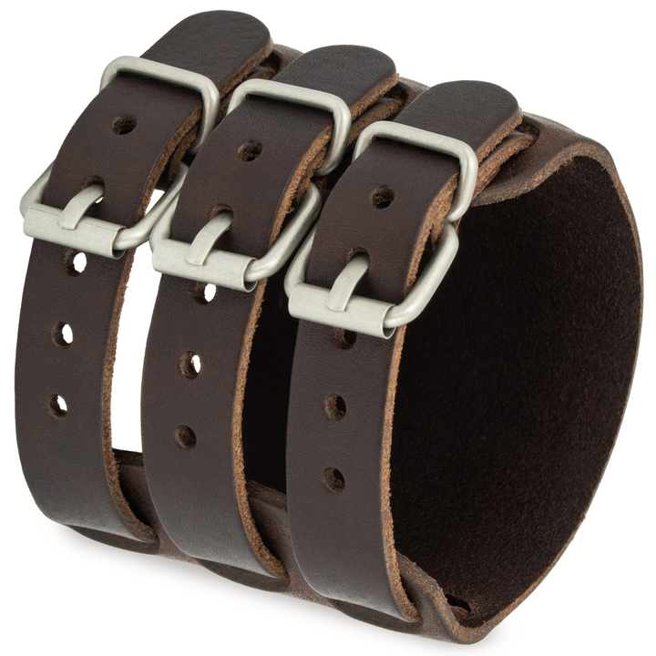 Leather bracelet for men with rivets size adjustable
