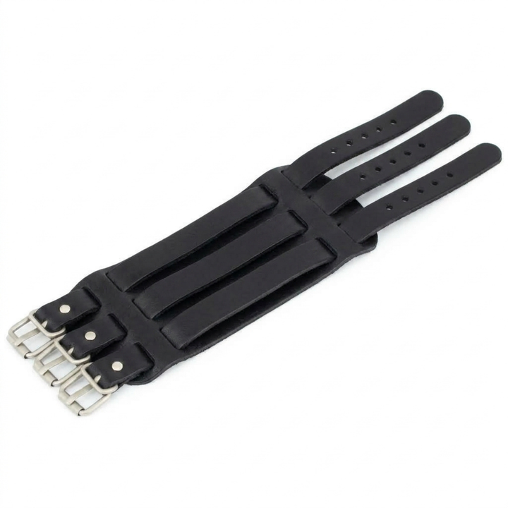 Leather bracelet for men with rivets size adjustable