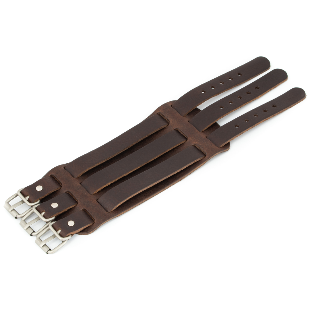 Leather bracelet for men with rivets size adjustable
