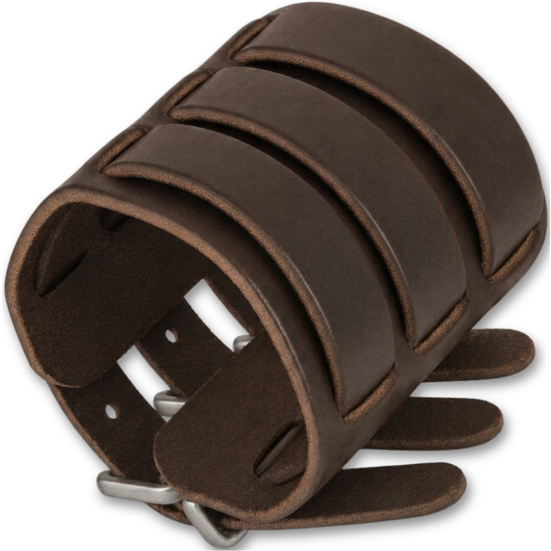 Leather bracelet for men with rivets size adjustable