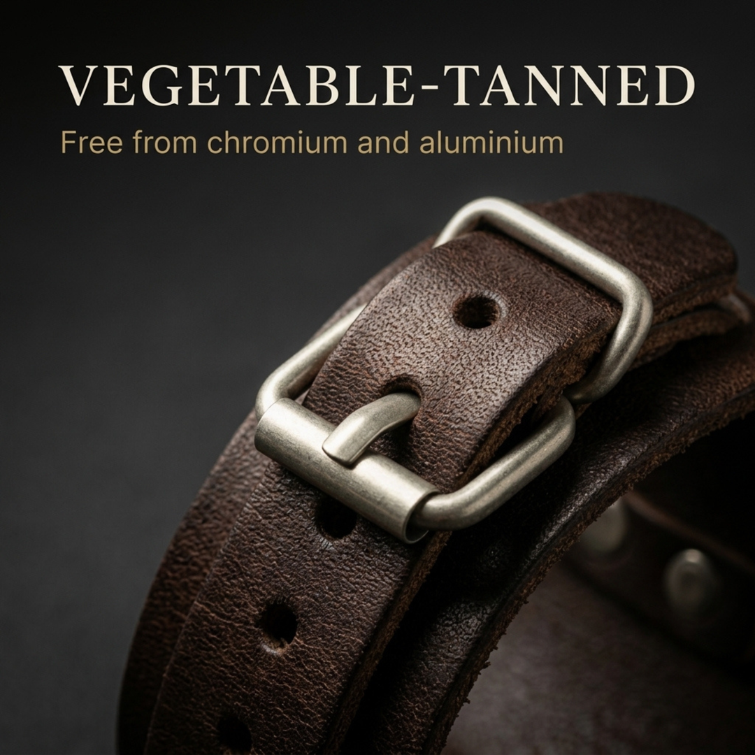 Leather bracelet for men with rivets size adjustable