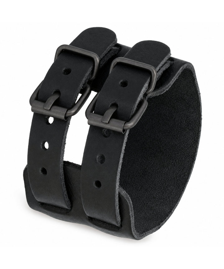 Breites Schnallenarmband aus Echtleder – handgefertigt in München