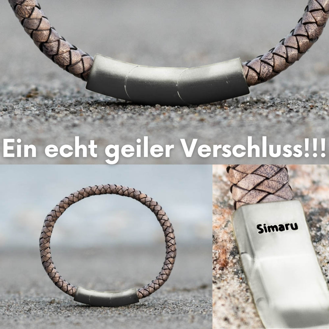 Lederarmband ovalbraided FYLKE (Schwarz)