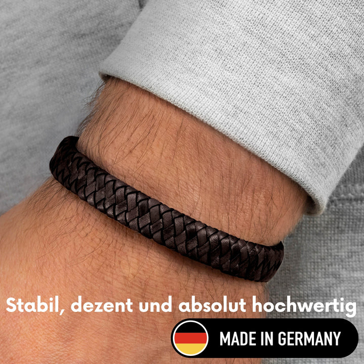 Lederarmband ovalbraided SILSAND (Braun)