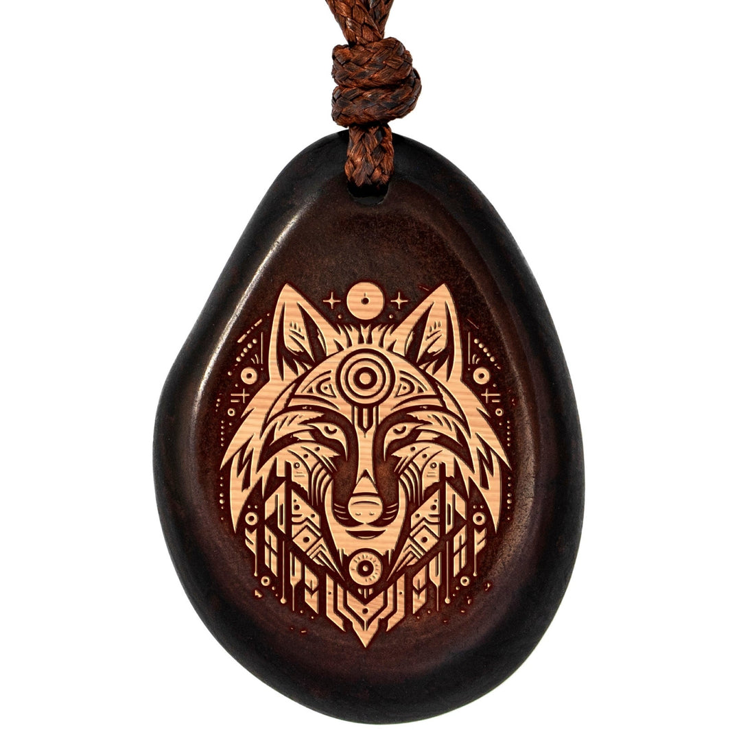 Kette aus Taguanuss-Anhänger (Braun) - WOLF1