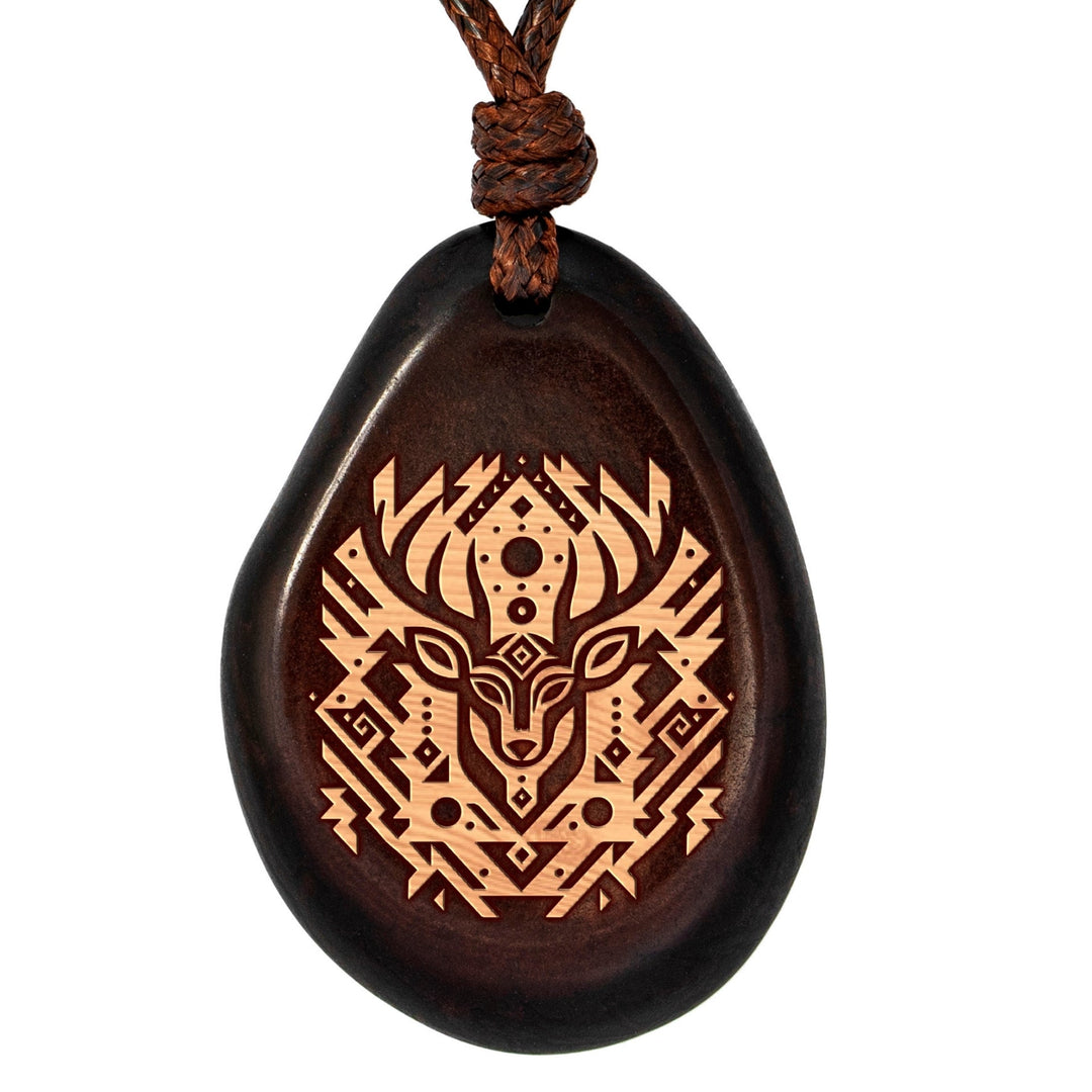 Kette aus Taguanuss-Anhänger (Braun) - HIRSCH