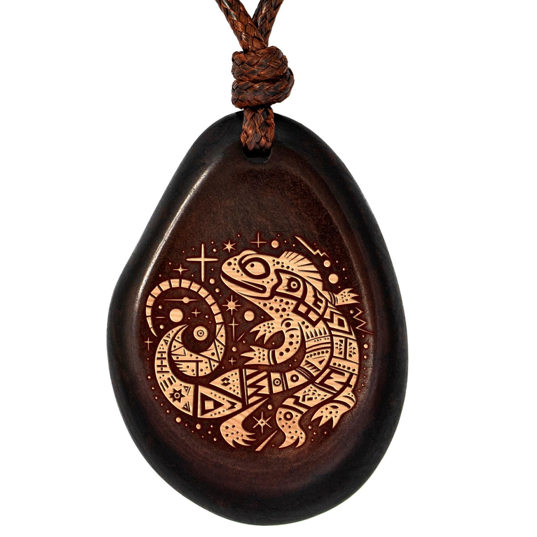 Kette aus Taguanuss-Anhänger (Braun) - SALAMANDER