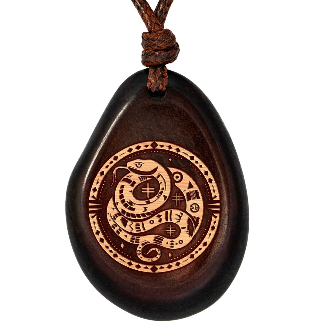 Kette aus Taguanuss-Anhänger (Braun) - SCHLANGE