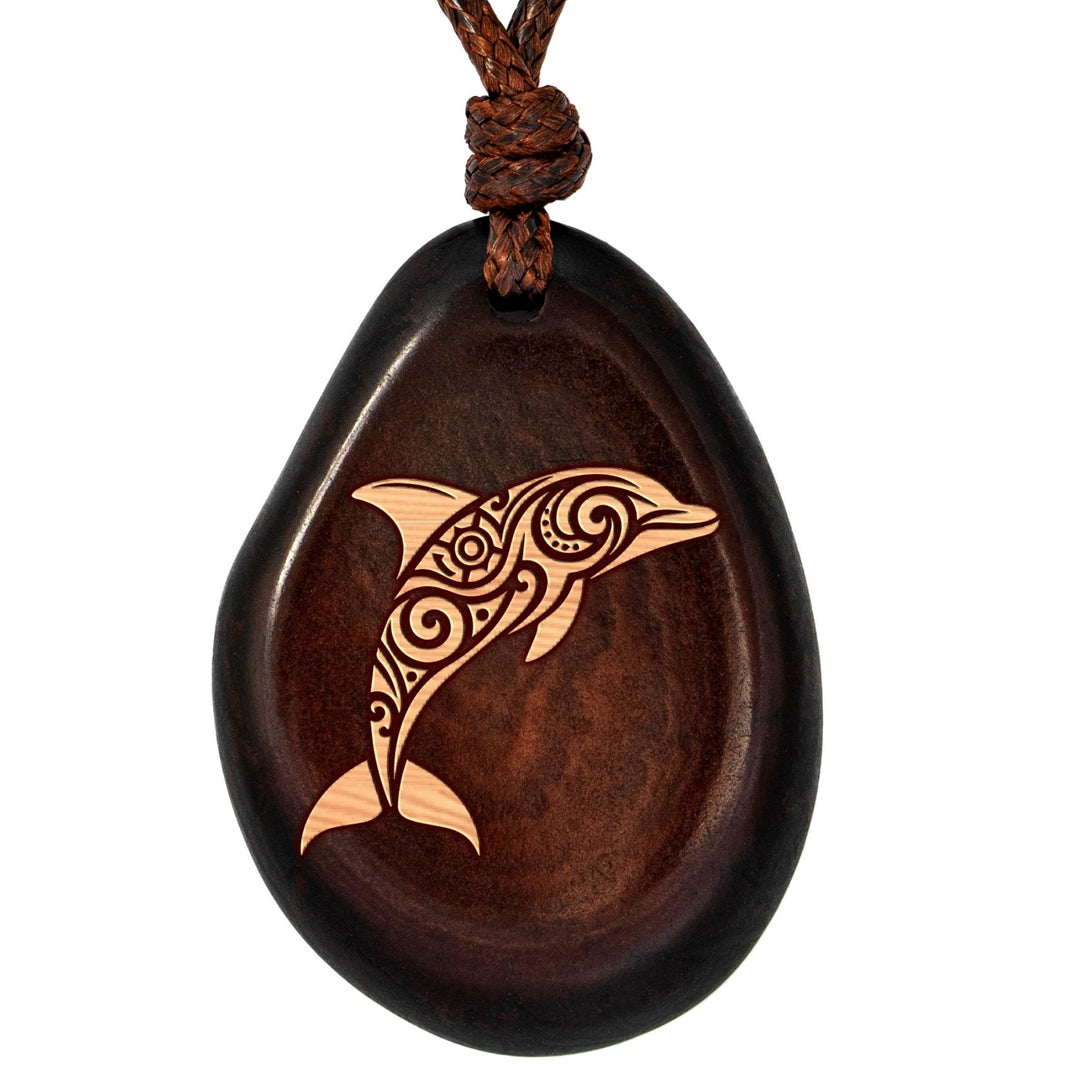 Kette aus Taguanuss-Anhänger (Braun) - DELFIN