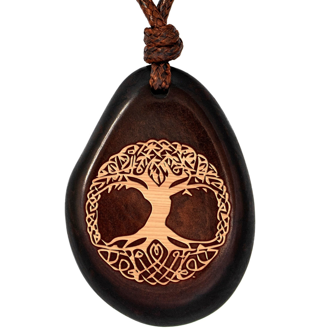 Kette aus Taguanuss-Anhänger (Braun) - LEBENSBAUM