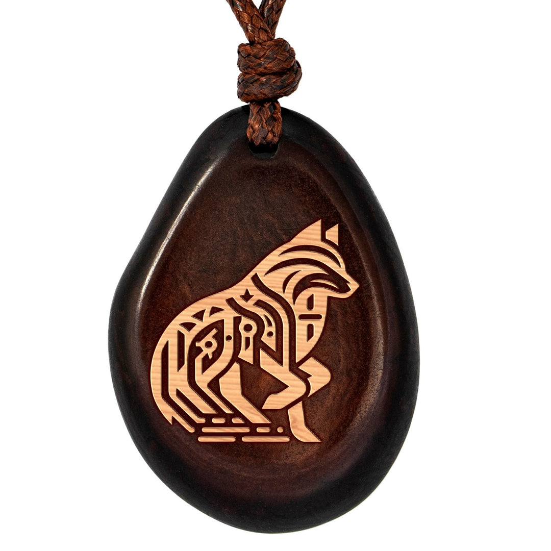 Kette aus Taguanuss-Anhänger (Braun) - WOLF2