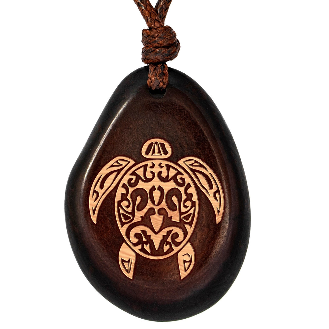 Kette aus Taguanuss-Anhänger (Braun) - TURTLE