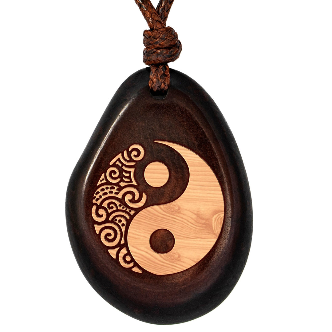 Kette aus Taguanuss-Anhänger (Braun) - YINYANG