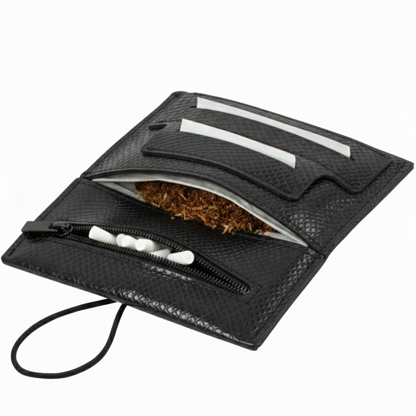 Geprägte Kroko Tabaktasche