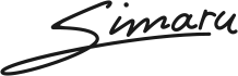 Simaru Schriftzug schwarz auf weiß