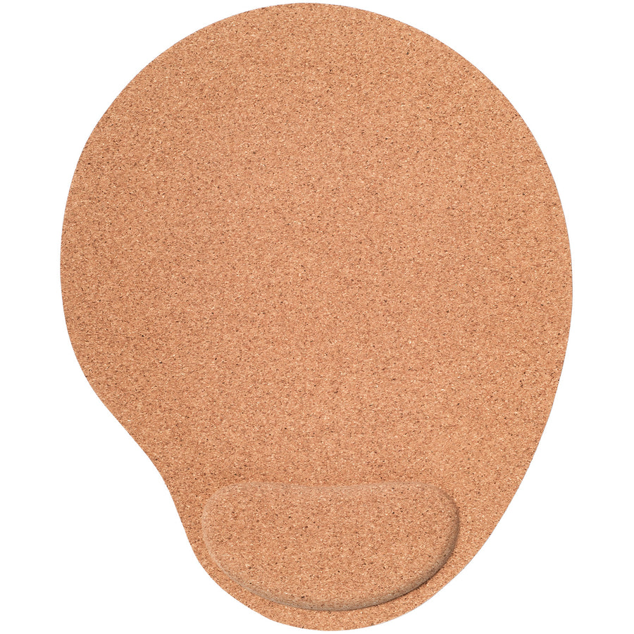Ovales Mousepad aus hellem Kork mit Auflagefläche für Hand #color_beige