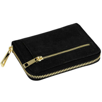 Mini ladies cork wallet with zipper & outside pocket