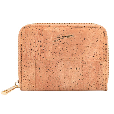 Small ladies cork wallet with zipper