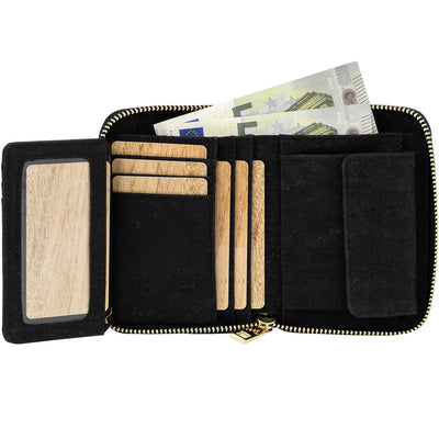 Small ladies cork wallet with zipper