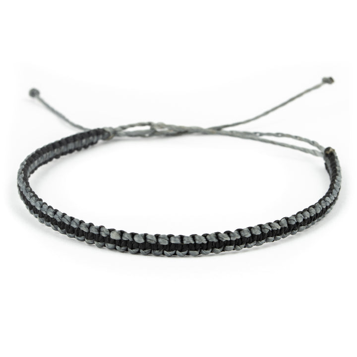 Gewebtes Armband mit Gleitknoten in grau-schwarz #color_grau-schwarz