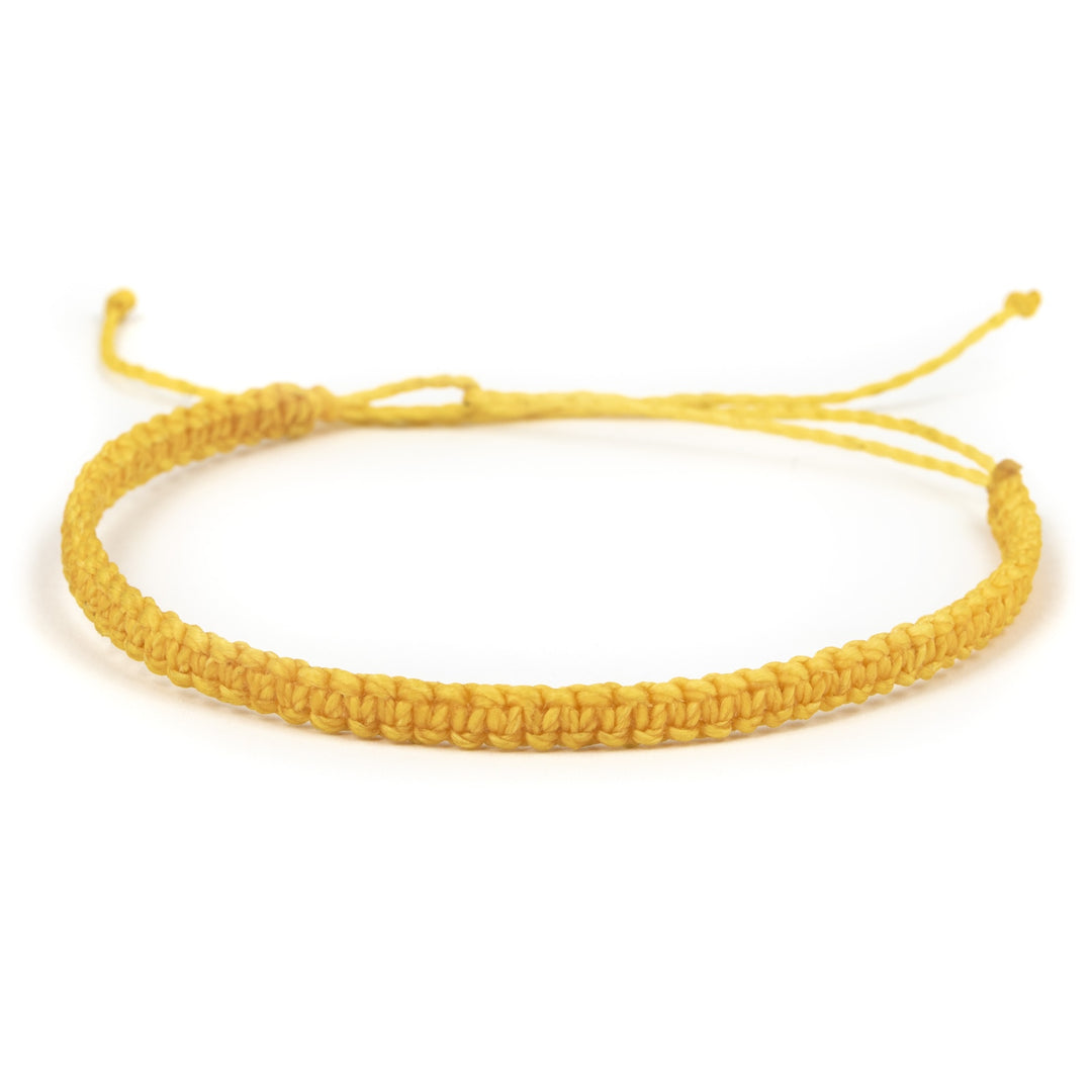 Gewebtes Armband mit Gleitknoten in gelb #color_gelb