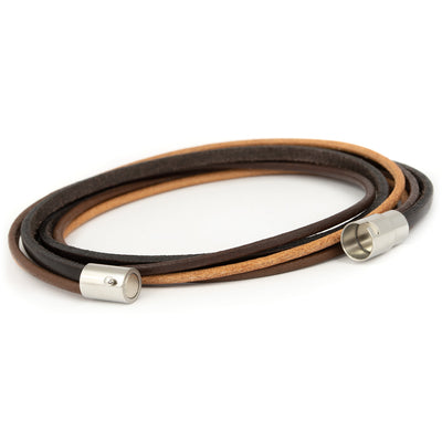 Leather bracelet / wrap bracelet "Nature" with magnetic clasp