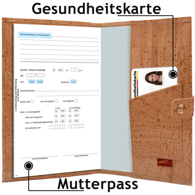 Mother passport cover with 2 compartments and snap button