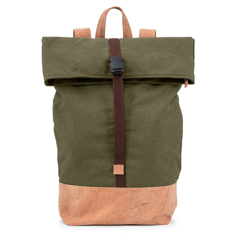 Waterproof roll top cork backpack