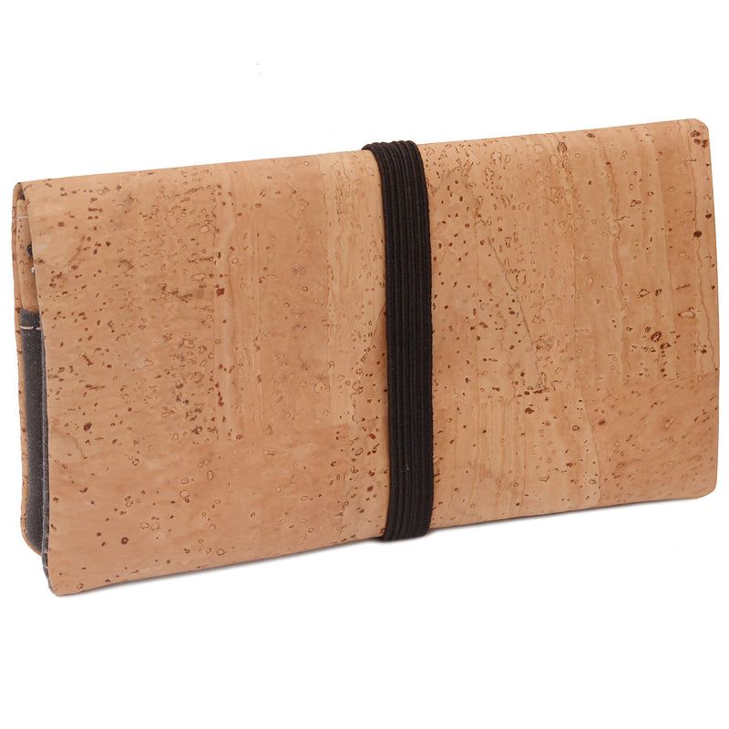 Premium cork leather tobacco bag with zipper closure