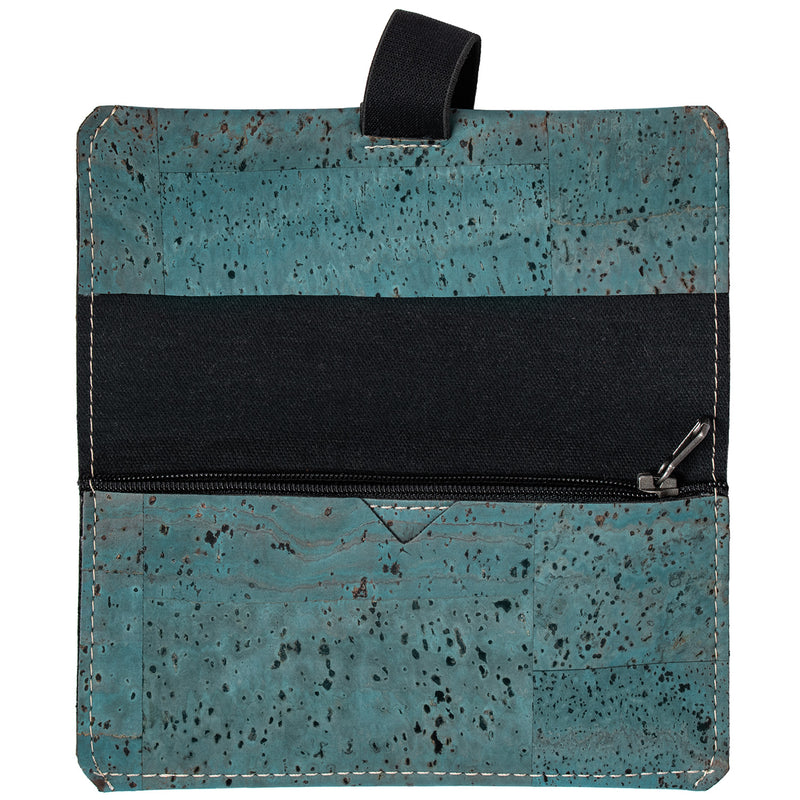 Plain cork tobacco bag with zipper compartment